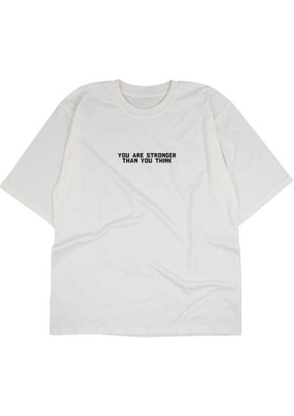 Be Yourself Yazılı Göz Kırpma Emojisi Tasarım Baskılı Oversize Unisex Beyaz T-Shirt modelleri