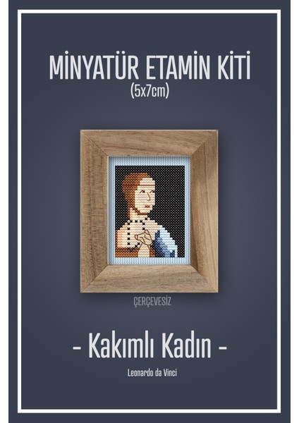 Lady With An Ermine Dmc Muline Minyatür Etamin Kiti 10X10CM