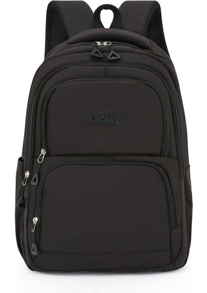 Yeni Büyük Kapasiteli Sırt Çantası Düz ​​renk Basit Kampüs Çok Yönlü Öğrenci Okul Çantası (Yurt Dışından)