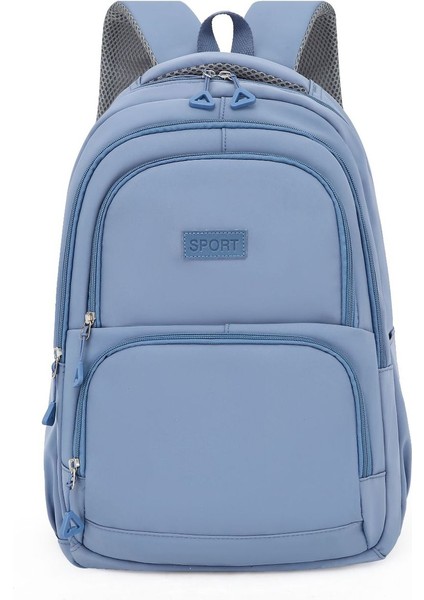 Yeni Büyük Kapasiteli Sırt Çantası Düz ​​renk Basit Kampüs Çok Yönlü Öğrenci Okul Çantası (Yurt Dışından)