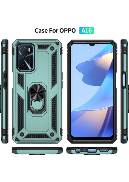 Oppo A16 Kılıf, [askeri Sınıf] 16FT. Düşme Testli Darbeye Dayanıklı Telefon Kılıfı Manyetik Ayaklı (Yurt Dışından)