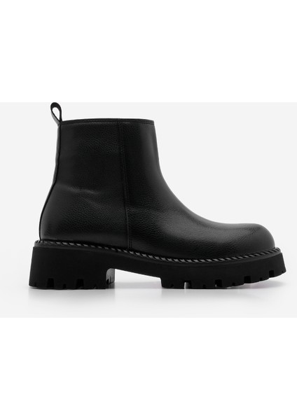 Kadın Fermuarlı Kalın Taban Günlük Bot Terase Siyah modelleri