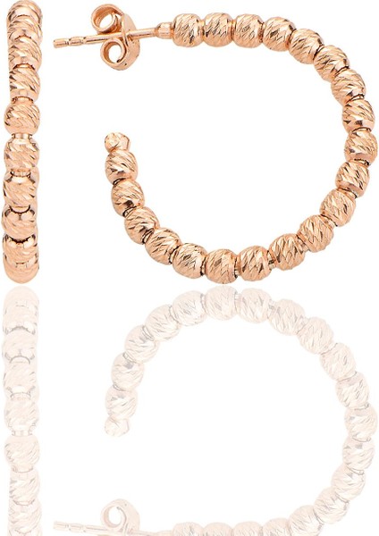 Gümüş Rose Dorica Toplu Halka Küpe SGTL12548ROSE