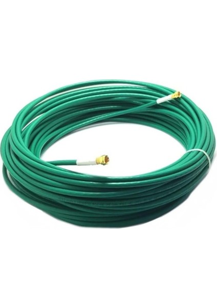 20 Metre Gold Uçlu Rg6/u4 Hazır Anten Kablosu 3D 4K Full Hd 1080 Uyumlu Tak Çalıştır (Yeşil)