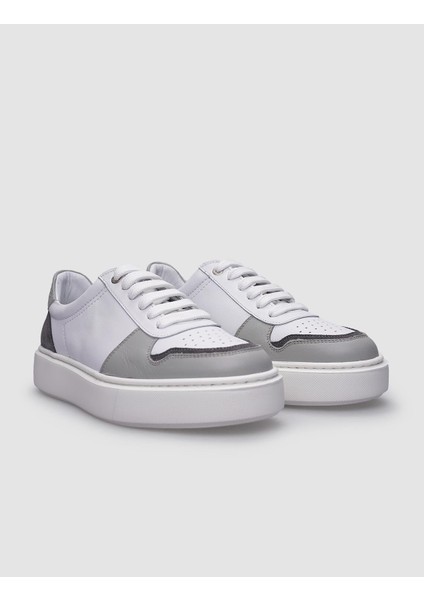 Deri Beyaz - Gri Erkek Sneaker fiyatları