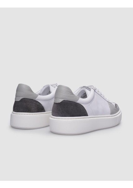 Deri Beyaz - Gri Erkek Sneaker modelleri