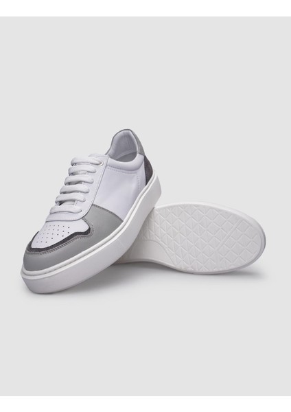 Deri Beyaz - Gri Erkek Sneaker fırsatları