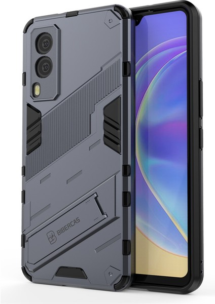 Vıvo V21E 5g Kickstand'li Kılıf, 10FT Askeri Düşme Koruyucu Darbeye Dayanıklı Ince Sert Kılıf (Yurt Dışından)