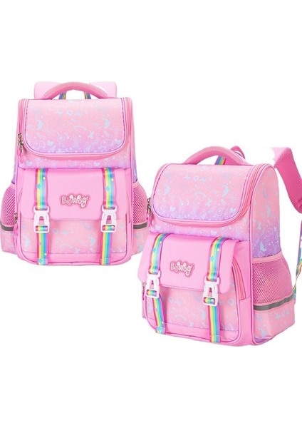 Ilköğretim Okulu Prenses Okul Çantası Kızlar 1-2-3-4-6 Sınıf Büyük Kapasiteli Yük Azaltıcı Omurga Koruma Sırt Çantası (Yurt Dışından)