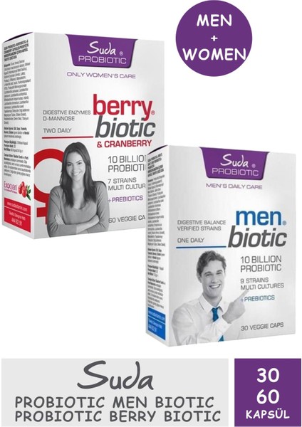Vitamin Probiotic Men Biotic 30 Veggie Kapsül + Probiotic Berry Biotic 60 Kapsül