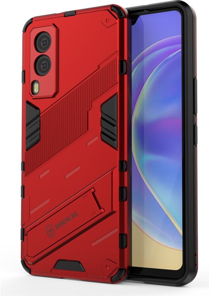 Vıvo V21E 5g Kickstand'li Kılıf, 10FT Askeri Düşme Koruyucu Darbeye Dayanıklı Ince Sert Kılıf (Yurt Dışından)