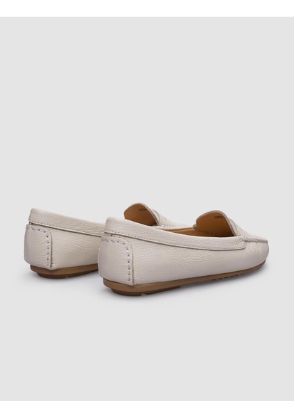 %100 Hakiki Deri Bej Kadın Loafer fiyatları