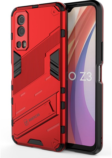 Oppo Iqoo Z3 Kickstand'li Kılıf, 10FT Askeri Düşme Koruyucu Darbeye Dayanıklı Ince Sert Kılıf (Yurt Dışından)