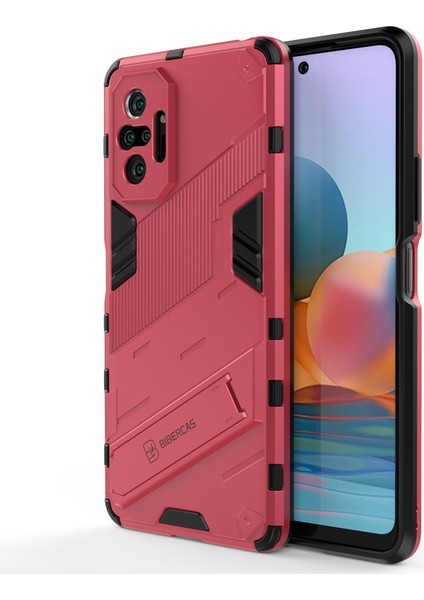 Xiaomi Redmi Note 10 Pro Kickstand'li Kılıf, 10FT Askeri Düşme Koruyucu Darbeye Dayanıklı Ince Sert Kılıf (Yurt Dışından)