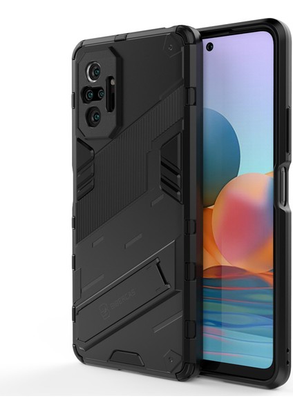 Xiaomi Redmi Note 10 Pro Kickstand'li Kılıf, 10FT Askeri Düşme Koruyucu Darbeye Dayanıklı Ince Sert Kılıf (Yurt Dışından)