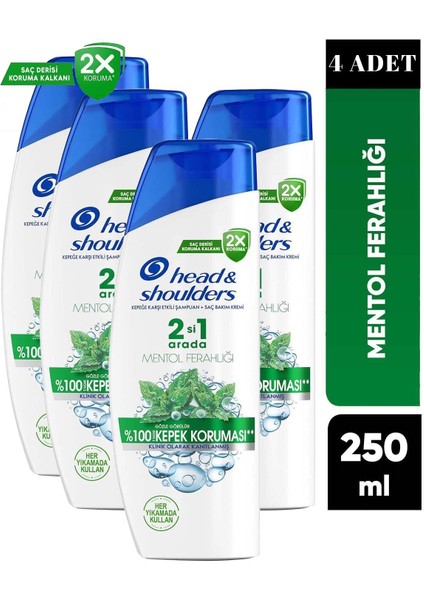 Şampuan 2in1 Mentol Ferahlığı 250 Ml 4 Adet