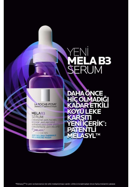 La Roche-Posay Mela B3 Koyu Leke Karşıtı Temizleme Jeli 200 Ml +  Mela B3 Leke Karşıtı Serum 30 Ml  +  Anthelios Uvmune 400 Invisible Fluid Spf50+ 50 Ml