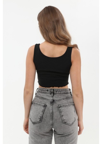 Siyah Askılı Crop Top Bluz fırsatları