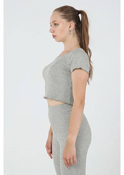 Esnek Yeşil Crop T-Shirt