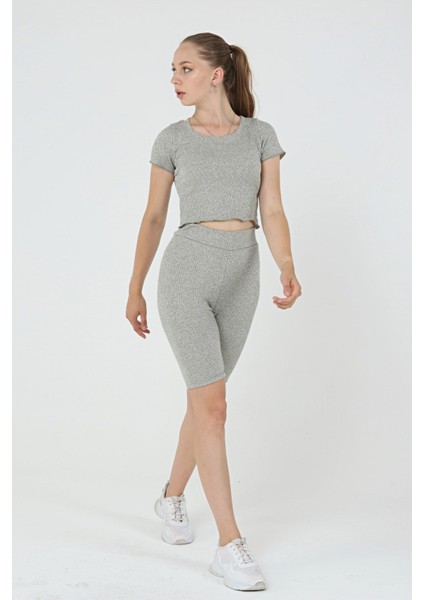 Esnek Yeşil Crop T-Shirt