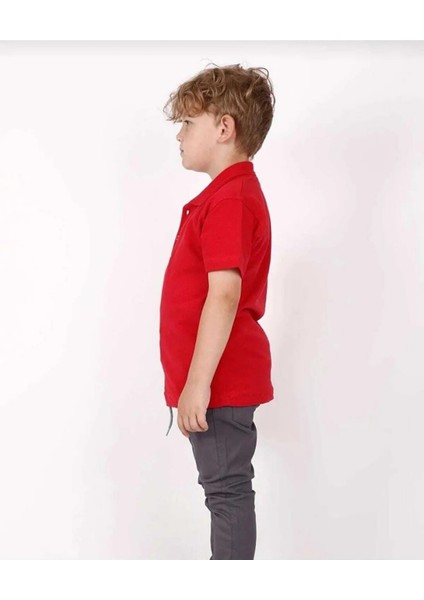 Kısa Kol Çocuk Düz Renk Okul Yakalı Tshirt modelleri