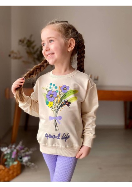 Good Life Çiçek Baskılı Fitilli Kız çocuk takım - Lila fiyatları