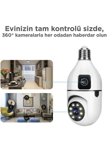 Cmr-13 360° Full Hd 1080P Ampül Smart Ip Güvenlik Kamerası