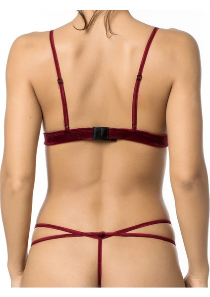 Miorre Bliss Bordo Velvet Bralet Takım