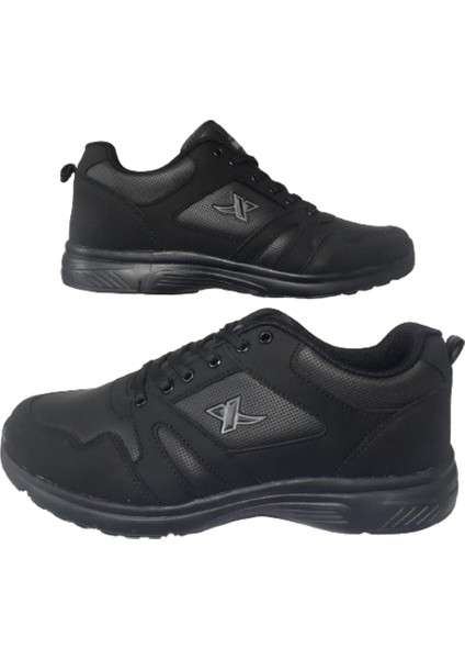 X-Step Unısex Siyah Cilt Ortopedik Taban Günlük Yürüyüş Ayakkabı Xstp98-014
