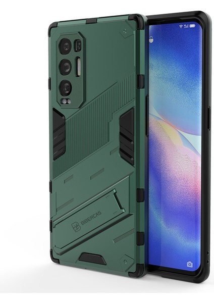 Oppo Reno5 Pro+ Plus Kickstand'li Kılıf, 10FT Askeri Düşme Koruyucu Darbeye Dayanıklı Ince Sert Kılıf (Yurt Dışından)