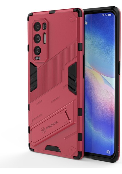 Oppo Reno5 Pro+ Plus Kickstand'li Kılıf, 10FT Askeri Düşme Koruyucu Darbeye Dayanıklı Ince Sert Kılıf (Yurt Dışından)