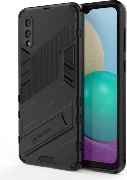 Samsung Galaxy A02 Kickstand'li Kılıf, 10FT Askeri Düşme Koruyucu Darbeye Dayanıklı Ince Sert Kılıf (Yurt Dışından)