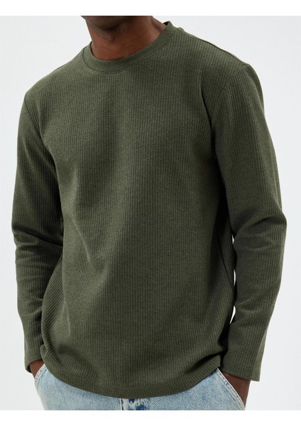 5WAM70065MK 876 Hakı Erkek Pamuk Jersey Sweatshırt indirimleri