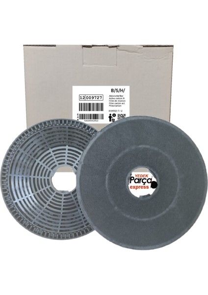 DWK095G60R/04 Bosch Ankastre Davlumbaz Aspiratör Için Karbon Filtre 16CM 2 Adet