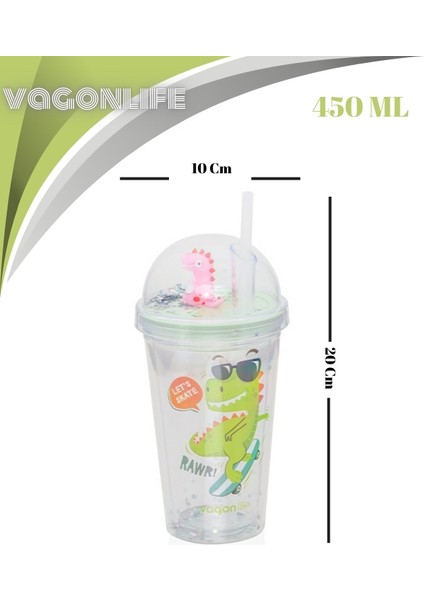 Çift Duvarlı Tumbler Pipetli Milkshake Bardağı 450 ml fiyatları