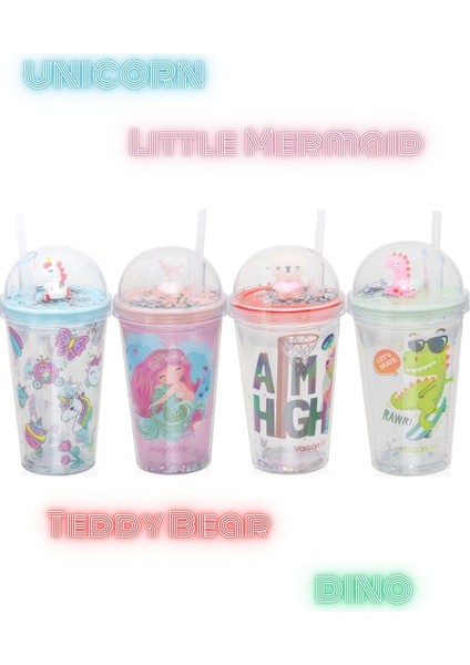 Çift Duvarlı Tumbler Pipetli Milkshake Bardağı 450 ml fırsatları