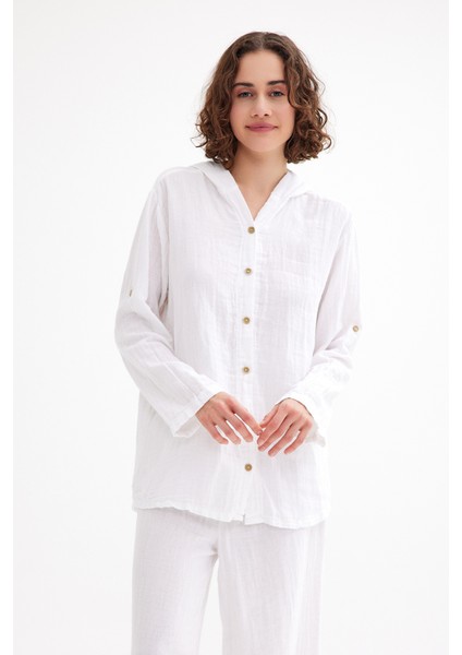 Kadın Müslin Kapüşonlu Gömlek modelleri