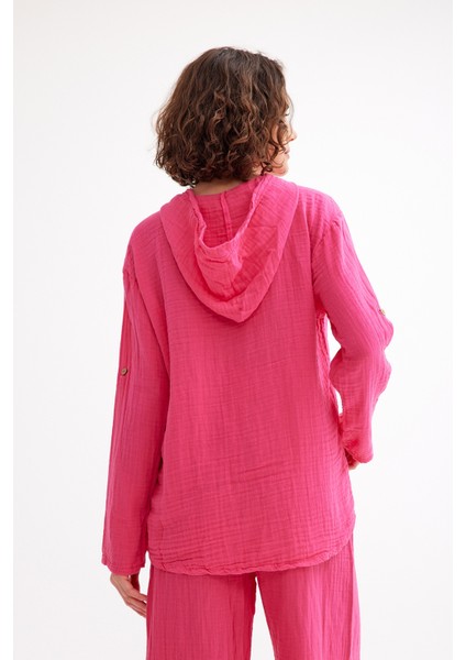 Kadın Müslin Kapüşonlu Gömlek fırsatları