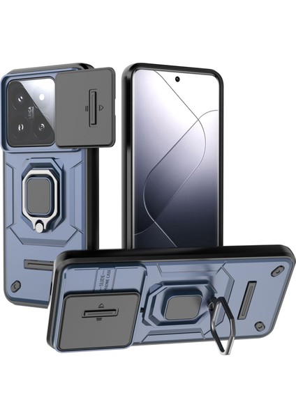 Xiaomi Mi 14 Pro Kılıf, [tam Kamera Koruması] [360° Dönebilen Destek Halkası] Askeri Sınıf Sert Koruyucu Telefon Kılıfı Kapağı (Yurt Dışından)