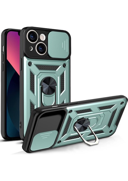 iPhone 12 Pro Max Kickstand Zırhlı Manyetik Halkalı Telefon Kılıfı Sağlam Koruyucu Askeri Sınıf Darbeye Dayanıklı Kılıf (Yurt Dışından)