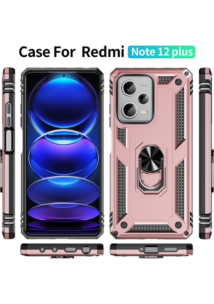 Xiaomi Redmi Note 12 Pro Plus Kickstand Zırhlı Manyetik Halkalı Telefon Kılıfı Sağlam Koruyucu Askeri Sınıf Darbeye Dayanıklı Kılıf (Yurt Dışından) fiyatları