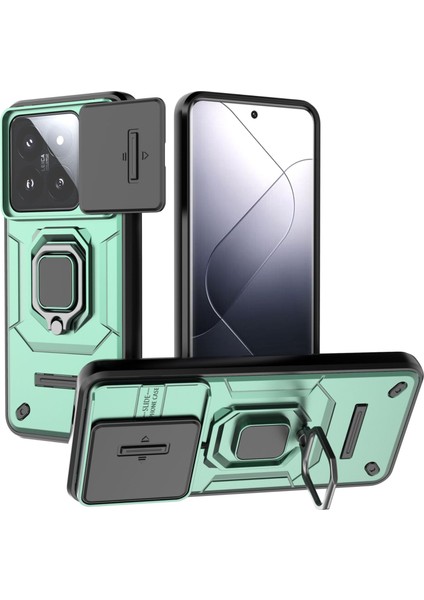Xiaomi Mi 14 Pro Kılıf, [tam Kamera Koruması] [360° Dönebilen Destek Halkası] Askeri Sınıf Sert Koruyucu Telefon Kılıfı Kapağı (Yurt Dışından)