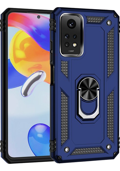 Xiaomi Redmi Note 12 Pro 4g Kickstand Zırhlı Manyetik Halkalı Telefon Kılıfı Sağlam Koruyucu Askeri Sınıf Darbeye Dayanıklı Kılıf (Yurt Dışından)