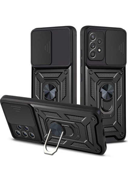 Samsung Galaxy A32 5g Kickstand Zırhlı Manyetik Halkalı Telefon Kılıfı Sağlam Koruyucu Askeri Sınıf Darbeye Dayanıklı Kılıf (Yurt Dışından)