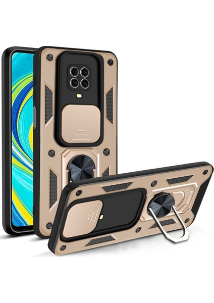 Xiaomi Redmi Note 9s Kickstand Zırhlı Manyetik Halkalı Telefon Kılıfı Sağlam Koruyucu Askeri Sınıf Darbeye Dayanıklı Kılıf (Yurt Dışından)