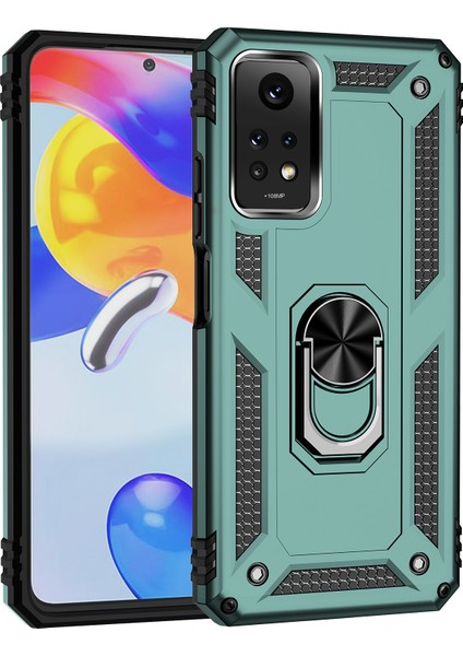 Xiaomi Redmi Note 12 Pro 4g Kickstand Zırhlı Manyetik Halkalı Telefon Kılıfı Sağlam Koruyucu Askeri Sınıf Darbeye Dayanıklı Kılıf (Yurt Dışından)