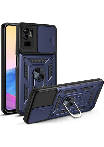 Xiaomi Redmi Note 10 4g Kickstand Zırhlı Manyetik Halkalı Telefon Kılıfı Sağlam Koruyucu Askeri Sınıf Darbeye Dayanıklı Kılıf (Yurt Dışından)