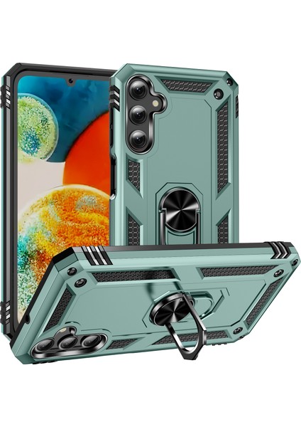 Samsung Galaxy A24 Kickstand Zırhlı Manyetik Halkalı Telefon Kılıfı Sağlam Koruyucu Askeri Sınıf Darbeye Dayanıklı Kılıf (Yurt Dışından)
