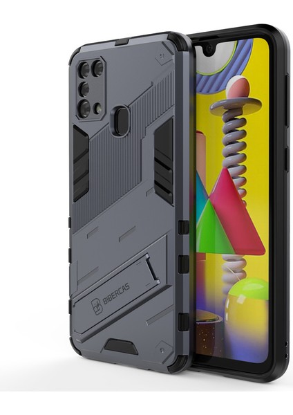 Samsung Galaxy M31 Kickstand'li Kılıf, 10FT Askeri Düşme Koruyucu Darbeye Dayanıklı Ince Sert Kılıf (Yurt Dışından)