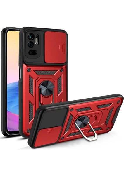 Xiaomi Poco X3 Gt Kickstand Zırhlı Manyetik Halkalı Telefon Kılıfı Sağlam Koruyucu Askeri Sınıf Darbeye Dayanıklı Kılıf (Yurt Dışından)